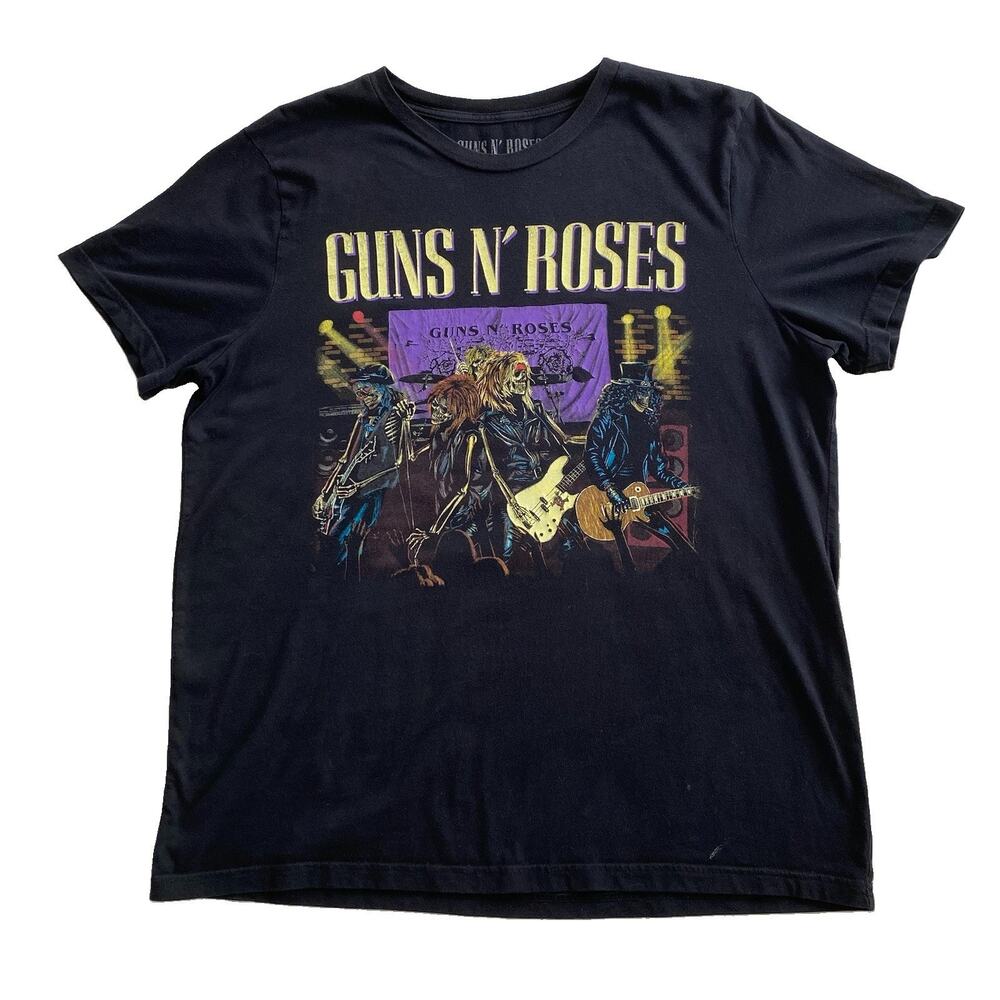 Guns N Roses Its So Easy Skeleton Band Shirt Mens XL Black Music Tee